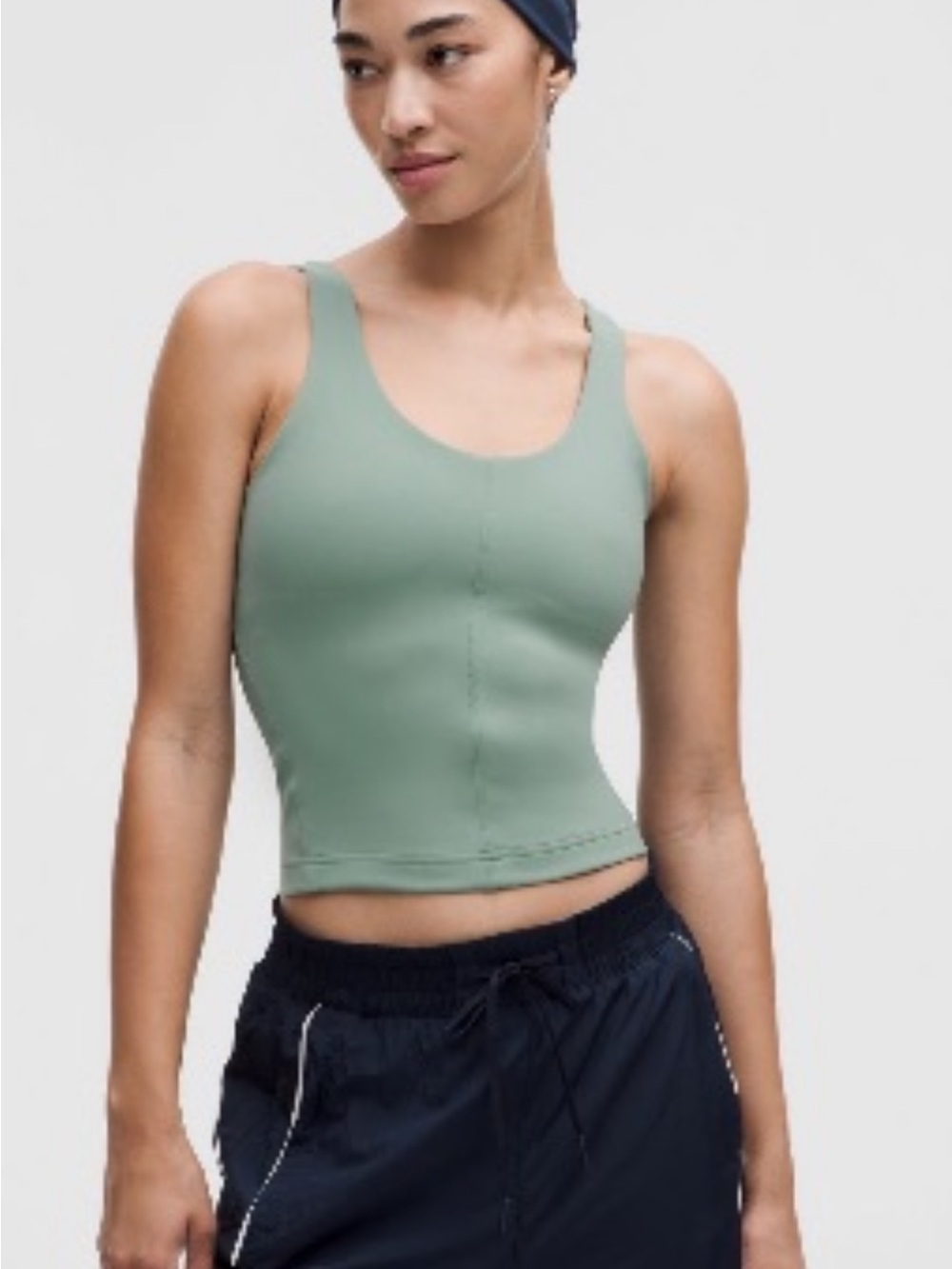 Lululemon Sage Green Seamless Crop Tank Top